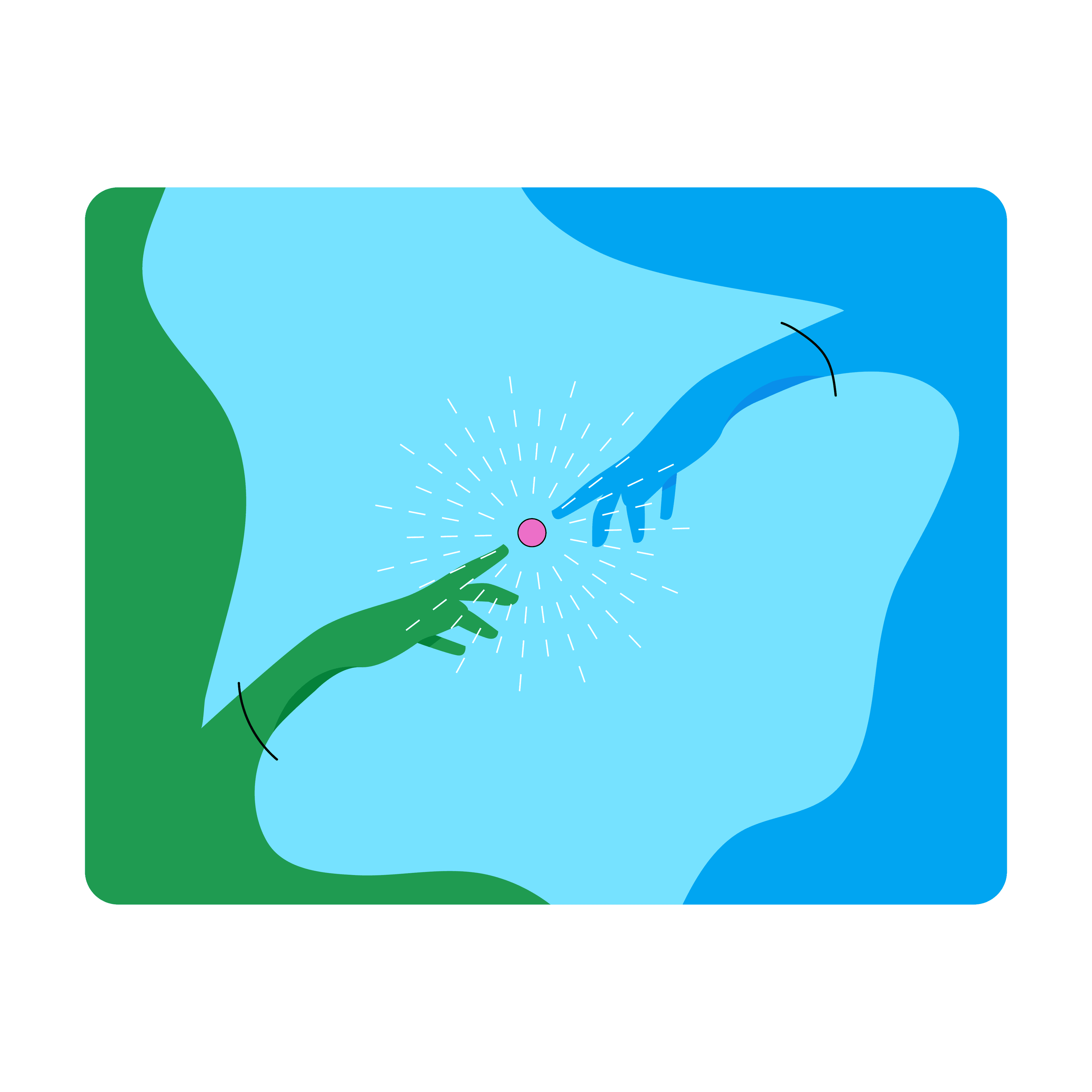 Two hands reaching toward connection